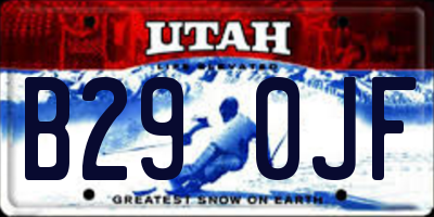 UT license plate B290JF