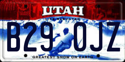 UT license plate B290JZ
