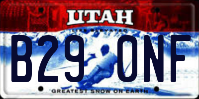 UT license plate B290NF
