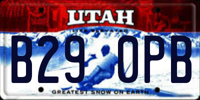 UT license plate B290PB