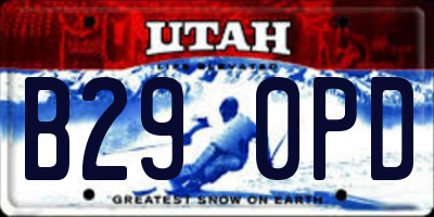 UT license plate B290PD