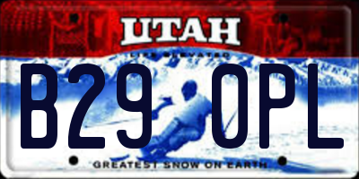 UT license plate B290PL
