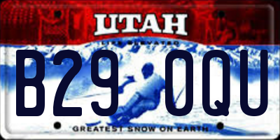 UT license plate B290QU