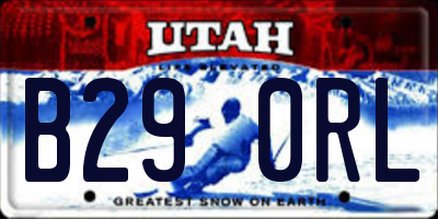 UT license plate B290RL