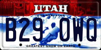 UT license plate B290WQ