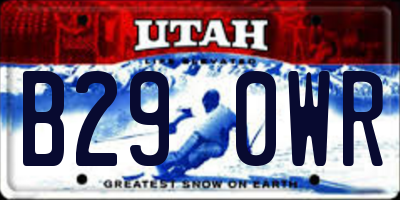 UT license plate B290WR