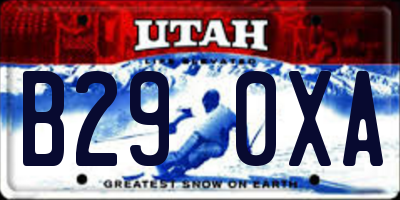 UT license plate B290XA