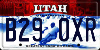 UT license plate B290XR