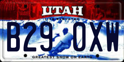 UT license plate B290XW
