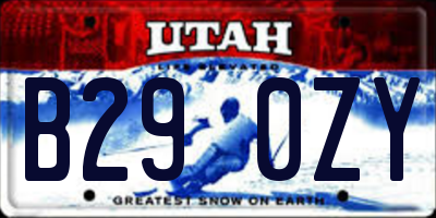 UT license plate B290ZY