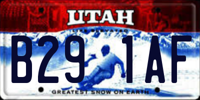 UT license plate B291AF