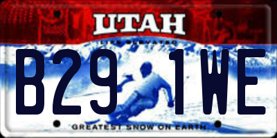 UT license plate B291WE