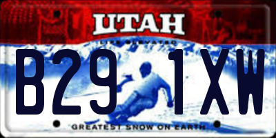 UT license plate B291XW