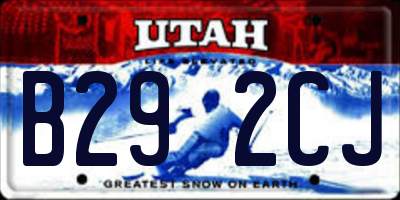 UT license plate B292CJ