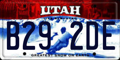 UT license plate B292DE