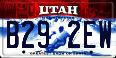 UT license plate B292EW