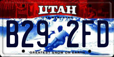 UT license plate B292FD