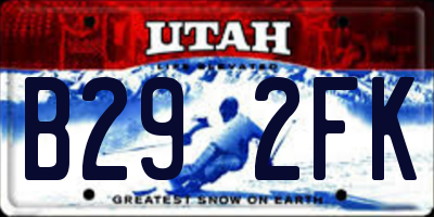 UT license plate B292FK