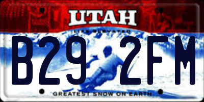 UT license plate B292FM