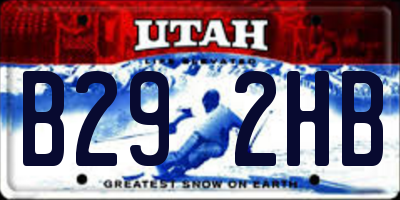 UT license plate B292HB