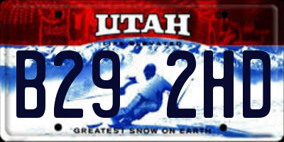 UT license plate B292HD