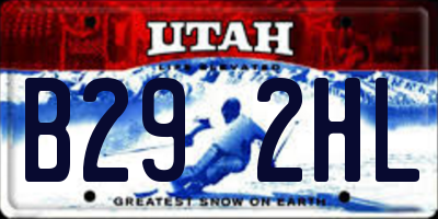 UT license plate B292HL