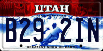 UT license plate B292IN