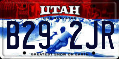 UT license plate B292JR