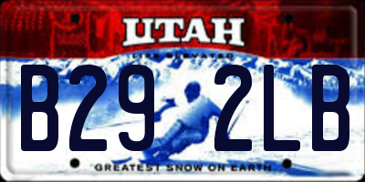 UT license plate B292LB