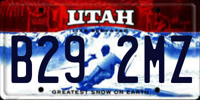 UT license plate B292MZ
