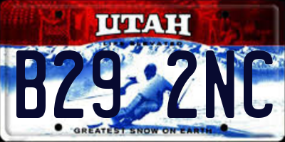 UT license plate B292NC