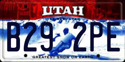UT license plate B292PE