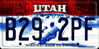 UT license plate B292PF