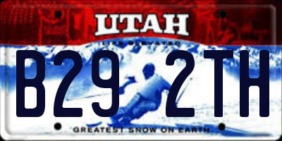 UT license plate B292TH