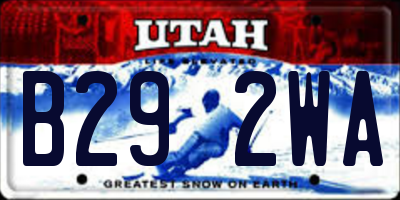 UT license plate B292WA