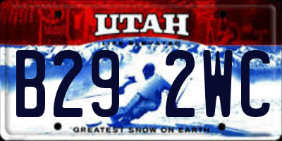 UT license plate B292WC