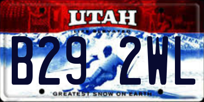 UT license plate B292WL