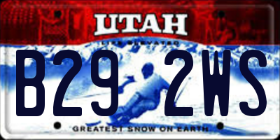 UT license plate B292WS