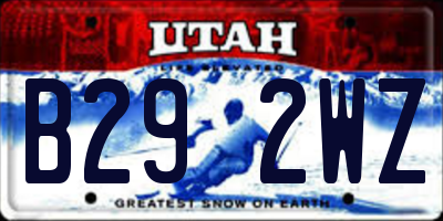 UT license plate B292WZ