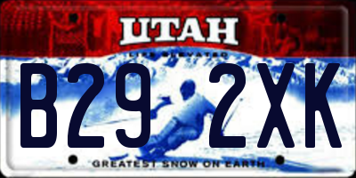UT license plate B292XK