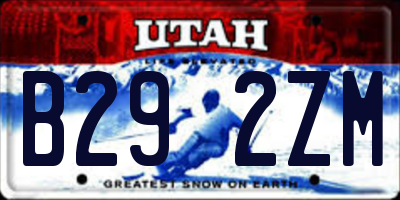 UT license plate B292ZM