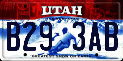 UT license plate B293AB