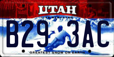 UT license plate B293AC