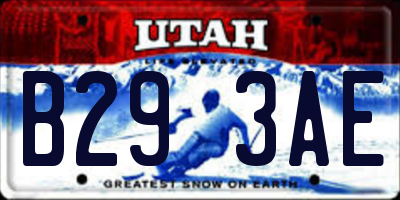 UT license plate B293AE