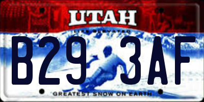 UT license plate B293AF