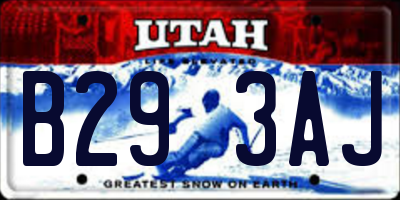 UT license plate B293AJ