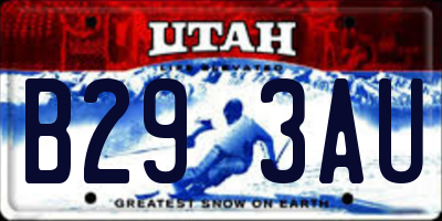 UT license plate B293AU