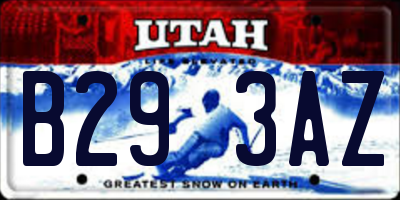 UT license plate B293AZ