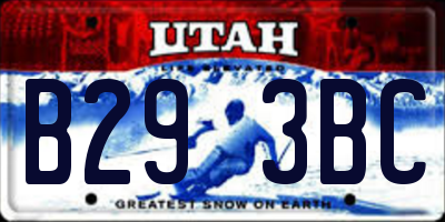 UT license plate B293BC