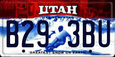 UT license plate B293BU